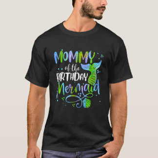 T-shirt Maman De L'Anniversaire Famille De Sirènes Qui Cor