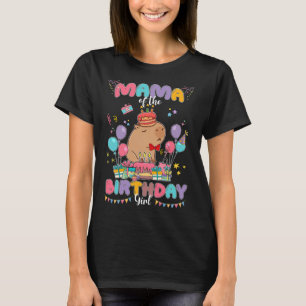 T-shirt Maman De L'Anniversaire Fille Capybara Enfants Qui