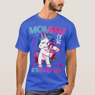 T-shirt Maman de l'anniversaire fille Flossing Unicorn Mam