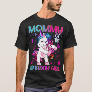 T-shirt Maman de l'anniversaire fille Flossing Unicorn Mam