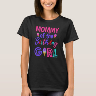 T-shirt Maman De L'Anniversaire Fille Maman Crème Glace Pr
