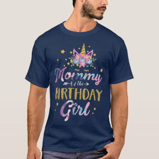 T-shirt Maman De L'Anniversaire Fille Mère Dons Unicorn Bi