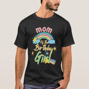 T-shirt Maman De L'Anniversaire Fille Rainbow Matching Fam