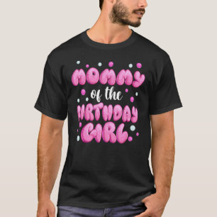 T-shirt Maman De L'Anniversaire Fille Rose bulle