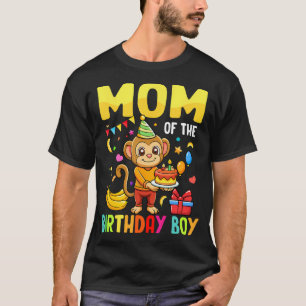 T-shirt Maman De L'Anniversaire Garçon Singe Anniversaire