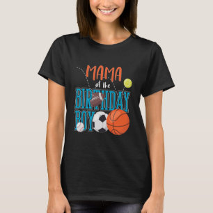 T-shirt Maman De L'Anniversaire Garçon Sports Famille Mat