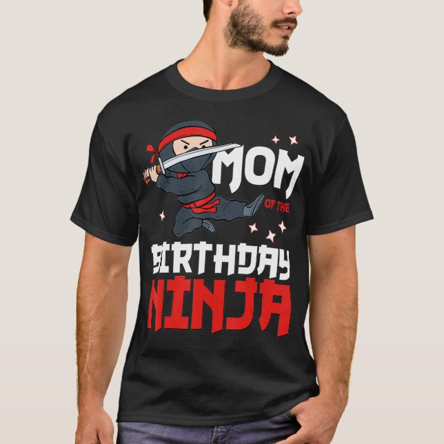 T-shirt Maman de l'anniversaire Ninja Mommy Party Meilleur (Devant)