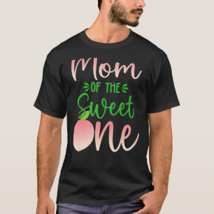 T-shirt Maman De L'Anniversaire Une Pêche 1Er Fruit D'Été