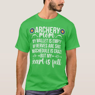 T-shirt Maman de tir à l'arc Mon cœur est plein Mère de ti