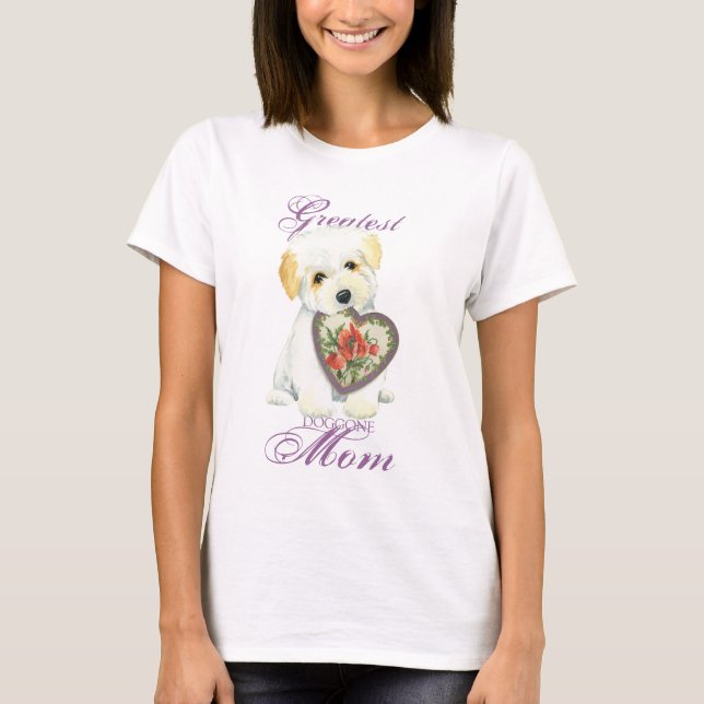 T-shirt Maman de Tulear Heart de coton (Devant)