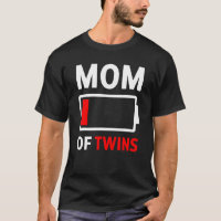 Maman De Twins Batterie Basse Tee - shirt Mignonne