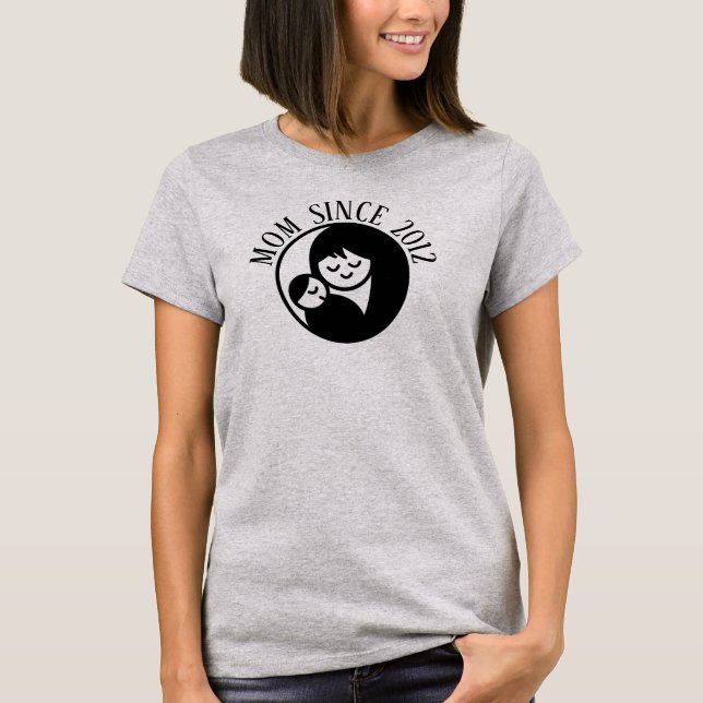 T-shirt Maman depuis année personnalisable (Devant)