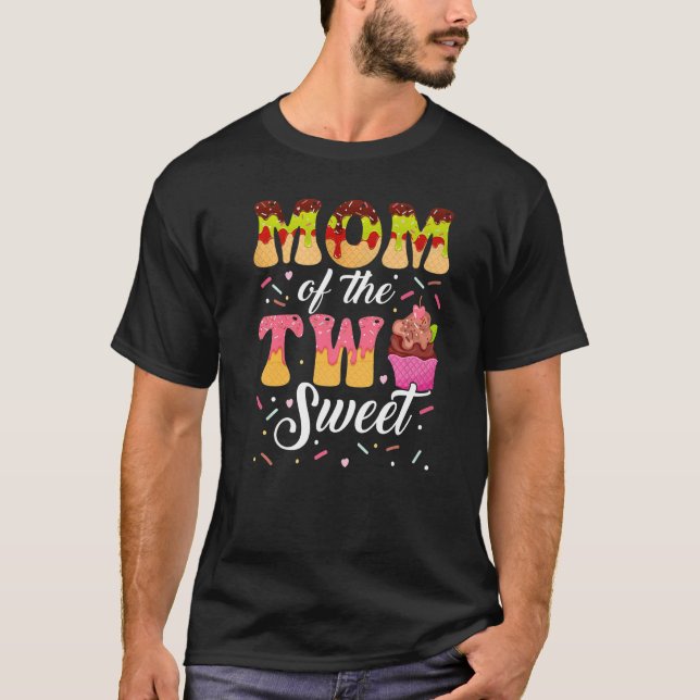 T-shirt Maman Des Deux Crème De Glace Douce 2e Fille Anniv (Devant)