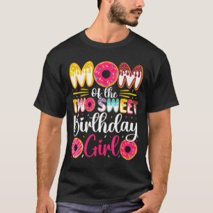 T-shirt Maman des deux douce fille d'anniversaire donut 2è