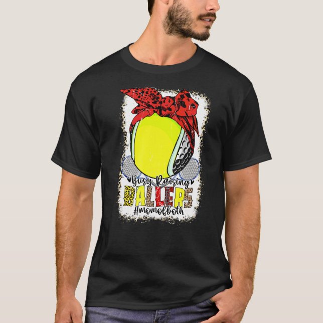T-shirt Maman Des Deux Golf Tennis Busy Raising Ballers Ma (Devant)