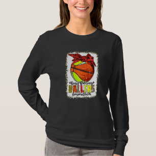 T-shirt Maman Des Deux Tennis De Basketball Occupé Élevage