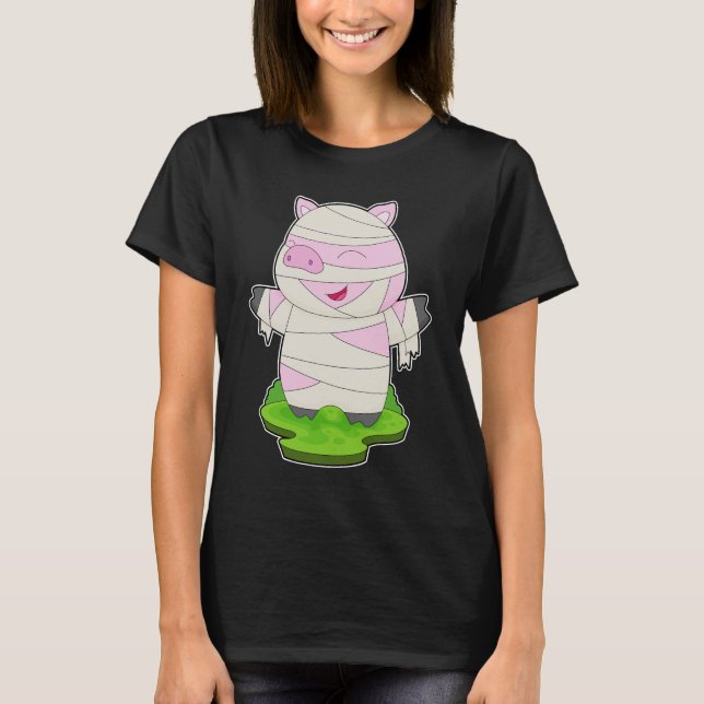 T-shirt Maman d'Halloween de porc (Devant)