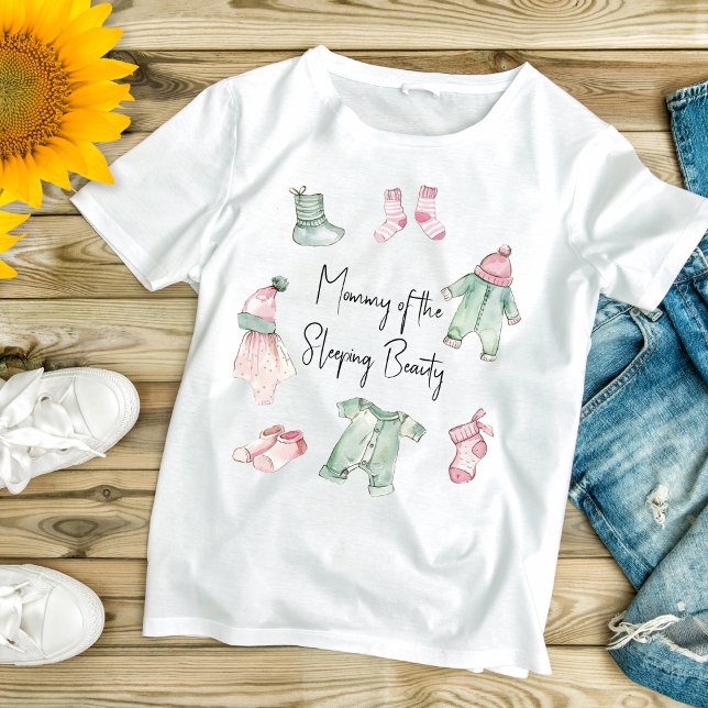 T-shirt Maman du baby shower de beauté endormi (Créateur téléchargé)