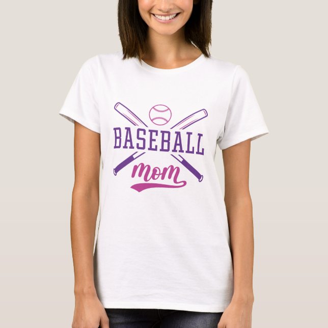 T-shirt Maman du baseball (Devant)