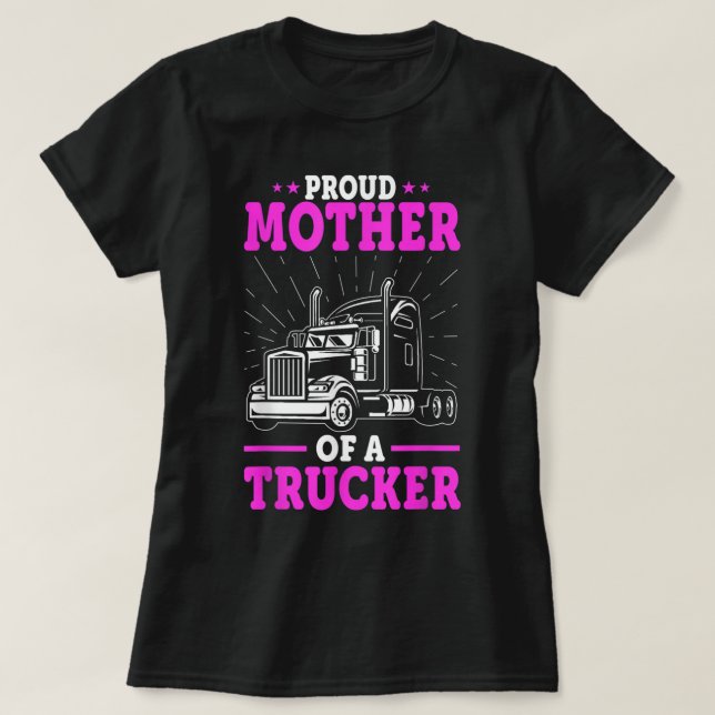 T-shirt Maman du conducteur de camion - Mère Moth du gros  (Design devant)