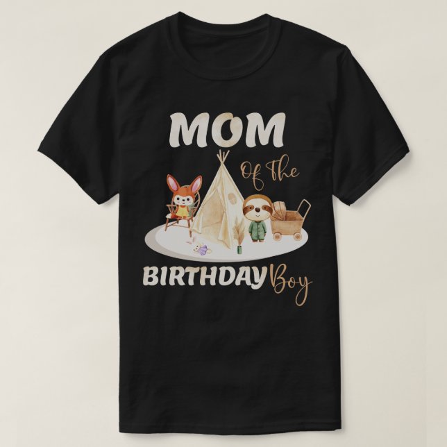 T-shirt Maman Du Garçon D'Anniversaire (Design devant)