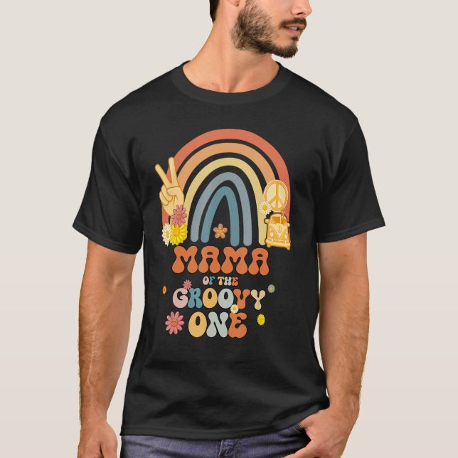 T-shirt Maman Du Super One Rainbow Boho Anniversaire (Devant)