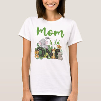 T-shirt Maman du Wild One Jungle Safari Zoo Animaux T-Sh