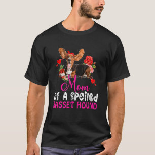 T-shirt Maman D'Un Basset Gaché Hound Cute Chien Bow Crava