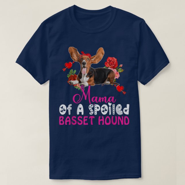 T-shirt Maman D'Un Basset Gaché Hound Cute Chien Bow Crava (Design devant)