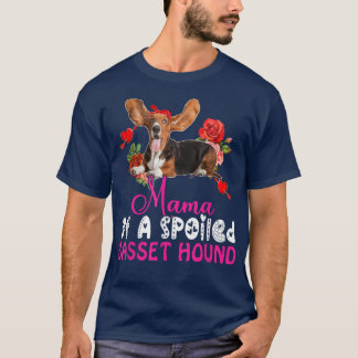 T-shirt Maman D'Un Basset Gaché Hound Cute Chien Bow Crava