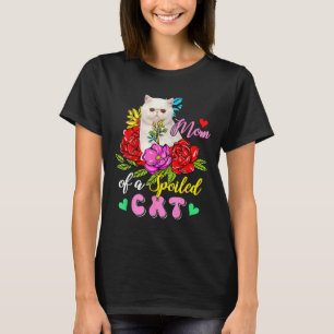 T-shirt Maman d'un chat gâté mignon floral fête des mères