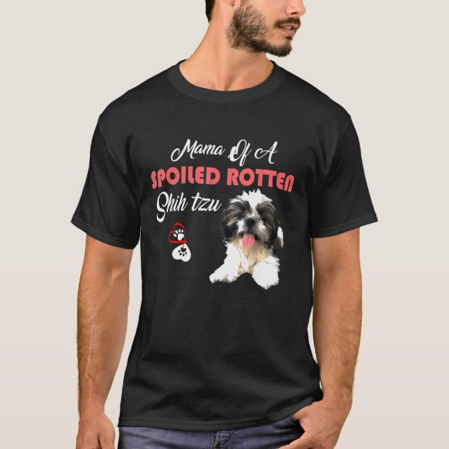 T-shirt Maman D'Un Chien Tzu Chiite Tzu Taché (Devant)