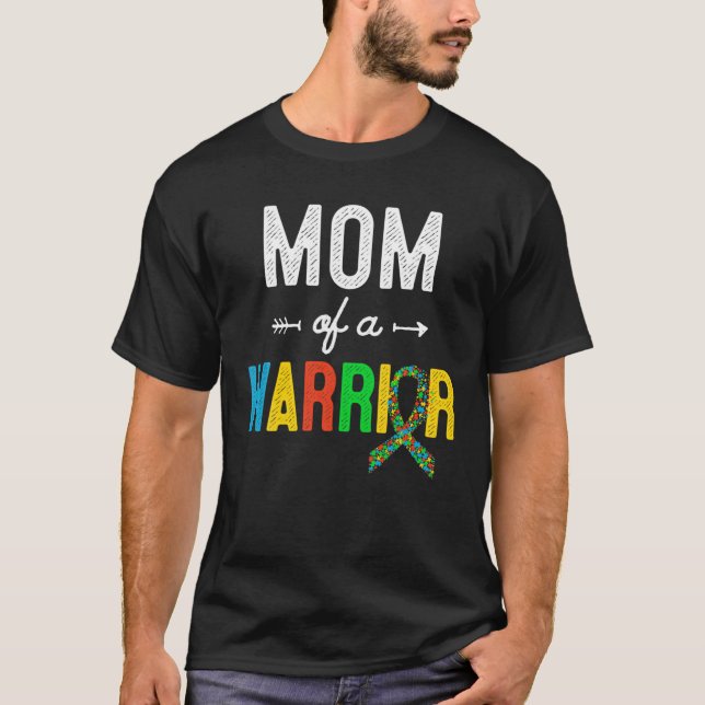T-shirt Maman D'Un Guerrier Famille Maman Sensibilisation  (Devant)
