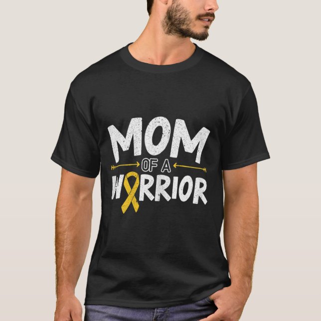 T-shirt Maman D'Un Guerrier Mois De Sensibilisation Au Can (Devant)