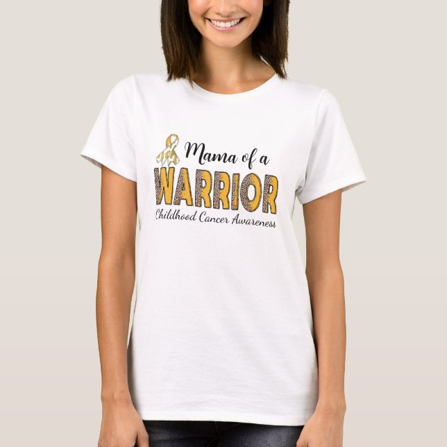 T-shirt Maman D'Un Guerrier Sensibilisation Au Cancer Chez (Devant)