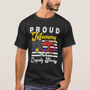 T-shirt Maman D'Une Adjointe Sheriff Fleurs Mignonnes Fier