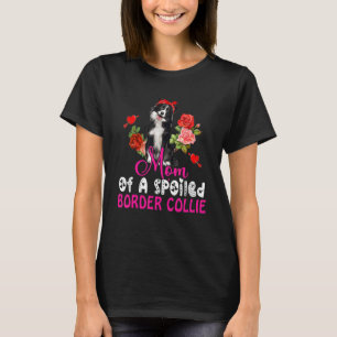 T-shirt Maman D'Une Frontière Gachée Collie Cute Chien Bow