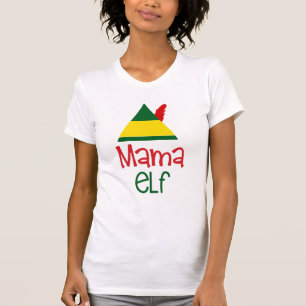 T-shirt Maman Elfe Noël Vacances Amusement en Famille