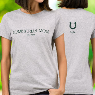 T-shirt Maman Équestre Classique Année d'Établissement Fer