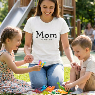 T-shirt Maman est en train de dire Police Fantaisiste Noir