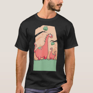 T-shirt Maman Et Bébé Dinosaur Famille Mignonne