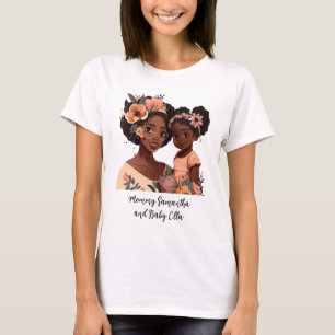 T-shirt Maman et fille noire personnalisée (16)