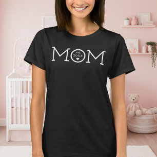T-shirt Maman Etabli Coeur Noir Minimal