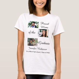 T-shirt Maman fière de la photo personnalisée du diplômé N