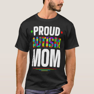 T-shirt Maman fière de l'autisme Enfant autiste Puzzle d'a
