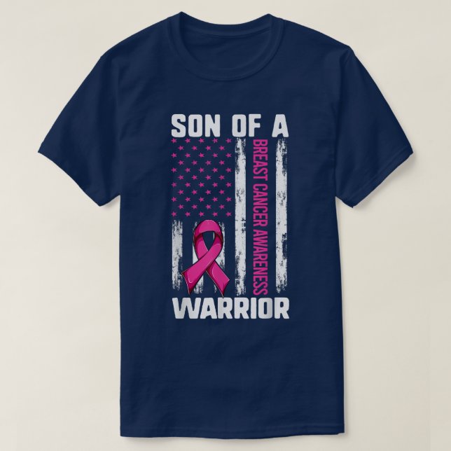 T-shirt Maman Fils D'Un Guerrier États-Unis Drapeau, Cance (Design devant)
