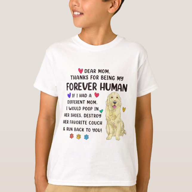 T-shirt Maman Forever Creme humaine Golden Retriever Mères (Devant)