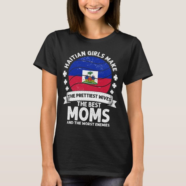 T-shirt Maman haïtienne Mama Haïtien Américain (Devant)