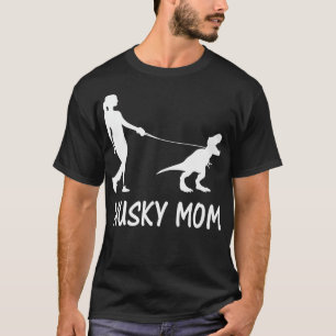 T-shirt Maman Husky Maman Husky Sibérien Femme Dinosaure C