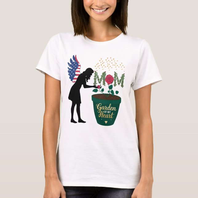 T-shirt Maman - Jardin de mon coeur Floral Angel Design (Devant)
